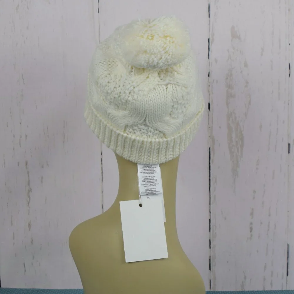 NWT Joie Macia Beanie Ribbed Pom Hat Wool Blend Unisex